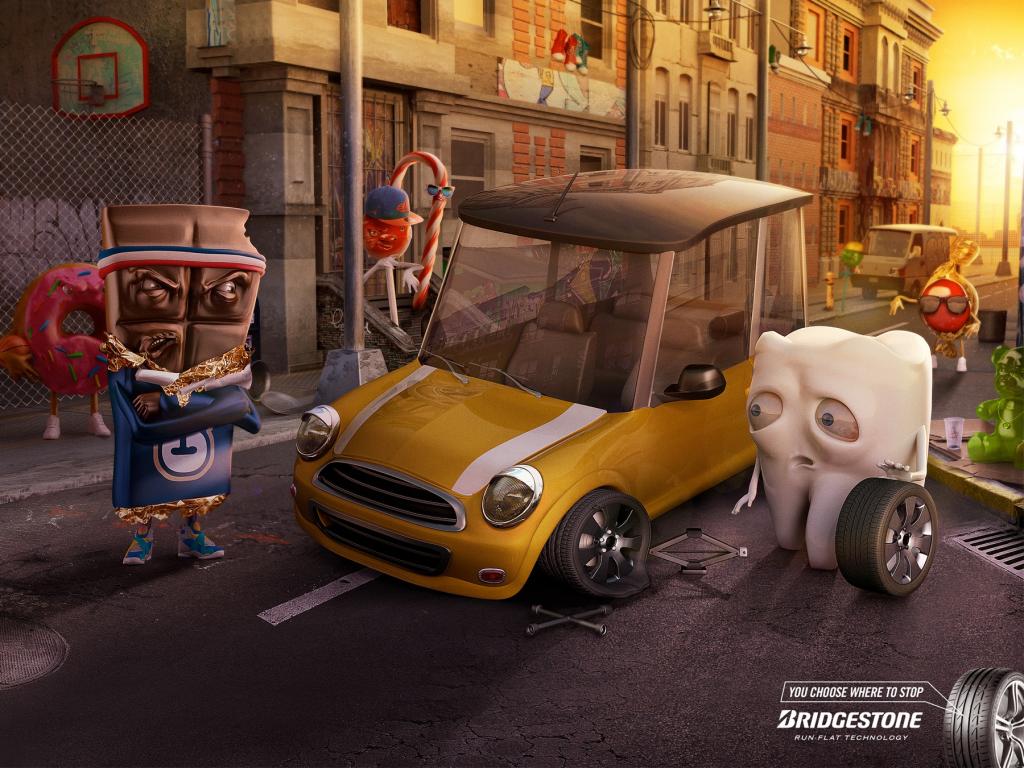 Bridgestone запустила новую рекламную кампанию «Враги»: Зуб в районе сладостей