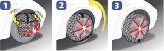 Монтаж цепей противоскольжения Michelin Easy Grip 