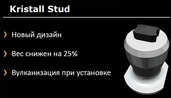 Continental представила второе поколение шин IceContact с безопасными шипами: Шипы Kristall Stud