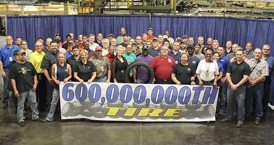 Американский завод Goodyear произвел 600 миллиноую шину