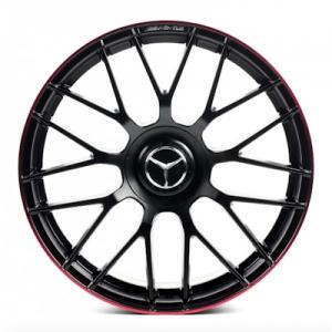 Flow Forming FF808 8x18 5x112 ET38 DIA (satin black machined lip with red clear coat)